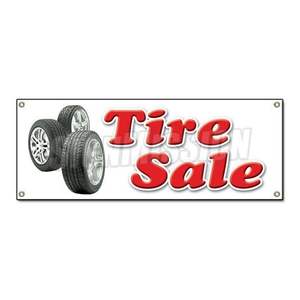 TIRE SALE BANNER SIGN shop used tires signs huge big one free discount